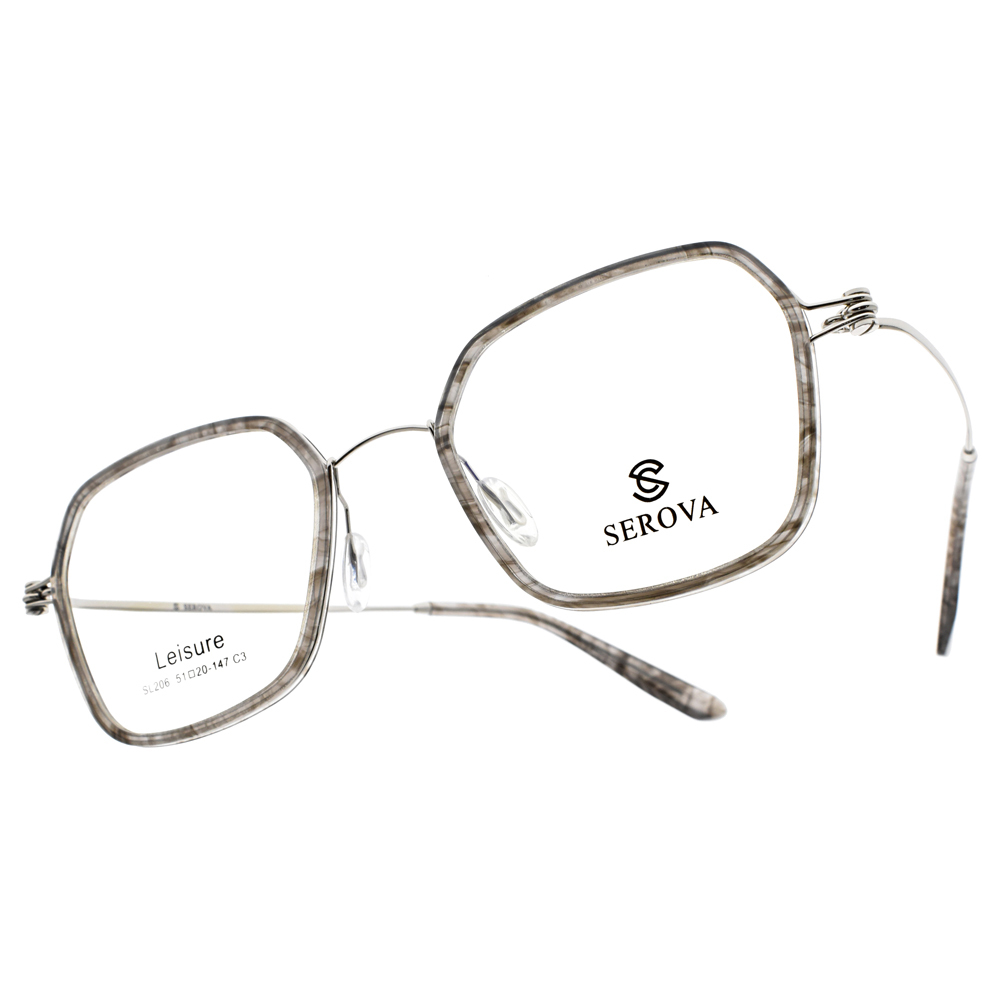 【SEROVA】SL206 (三色) 復古方框光學眼鏡