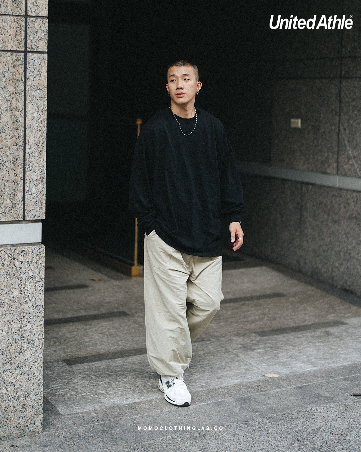 United Athle 9.01oz.重量級 寬版落肩長袖T恤 3442201  5色