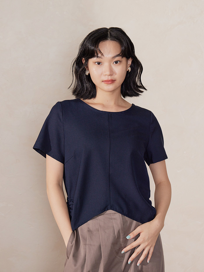 燕子尾巴圓領上衣-飛雀