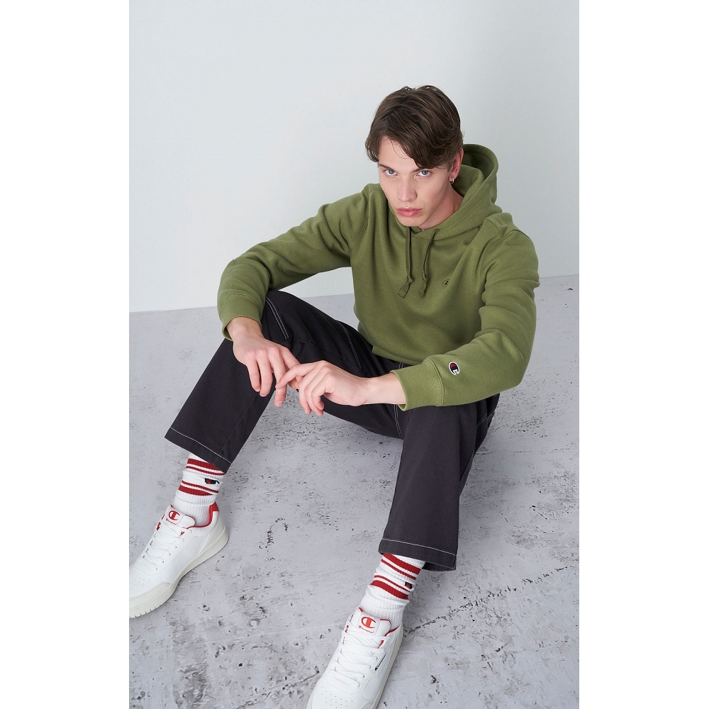 男款ROCHESTER 小C小刺繡連帽衛衣-軍綠（219065-GS554）