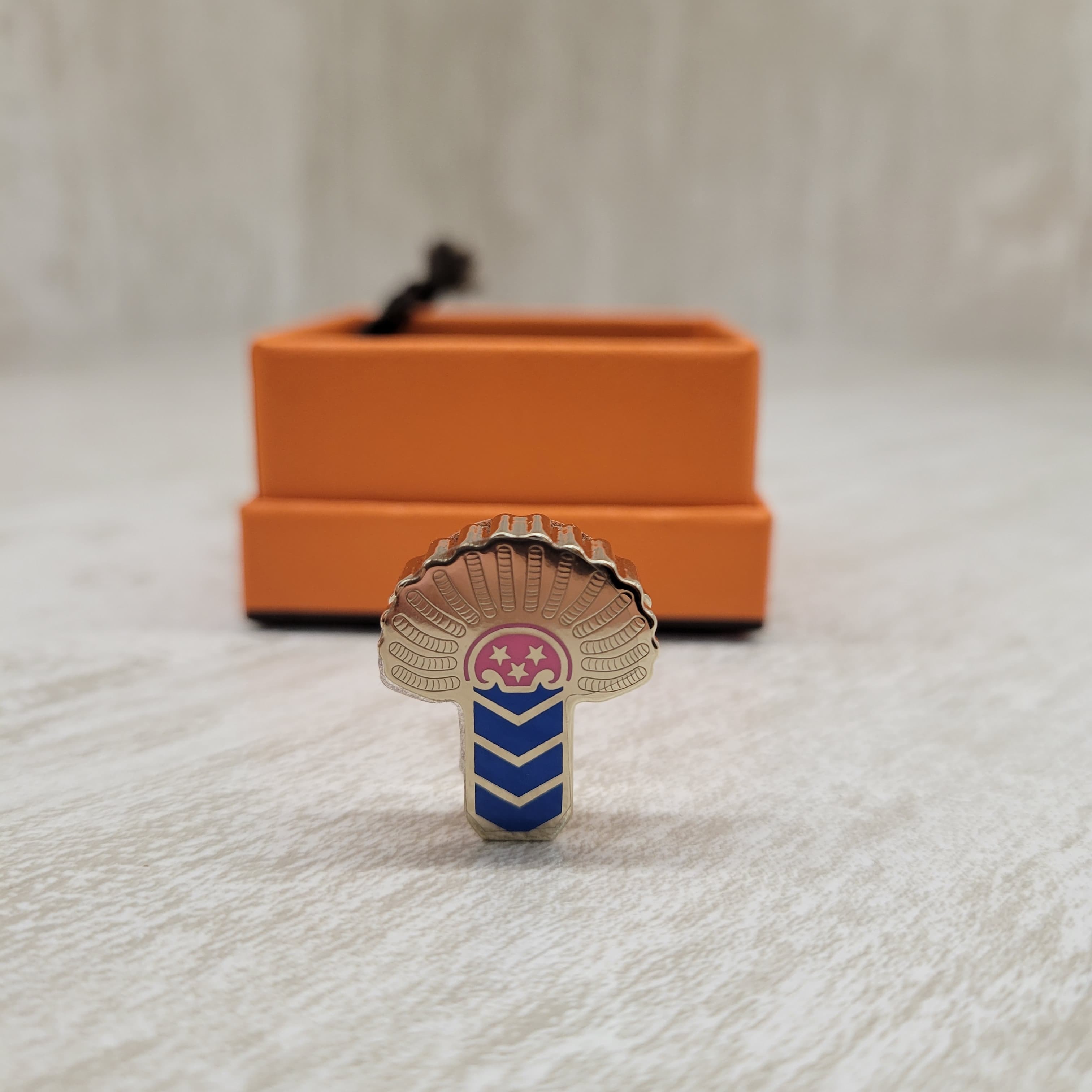 Hermes epaulette twilly ring bleu 絲巾扣