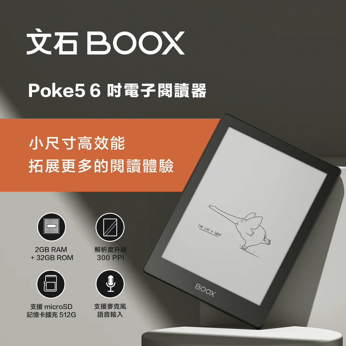 【加購皮套優惠】文石BOOX Poke5 6 吋電子閱讀器[預購