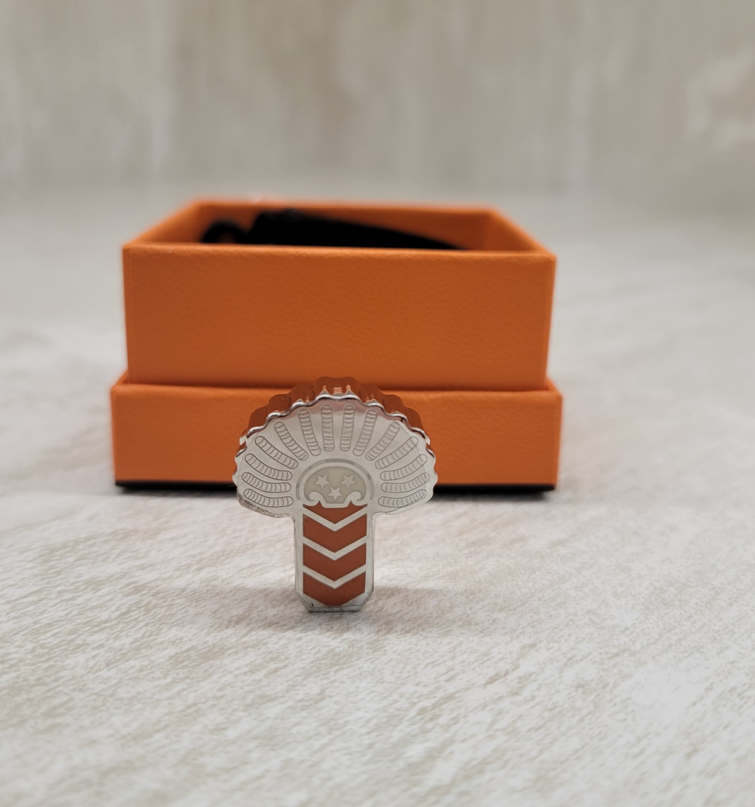 Hermes epaulette twilly ring orange 絲巾扣
