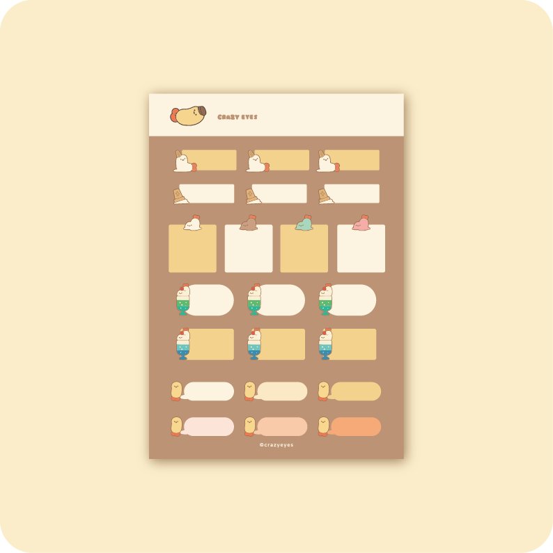 喫茶系列炸蝦貼紙（五款）