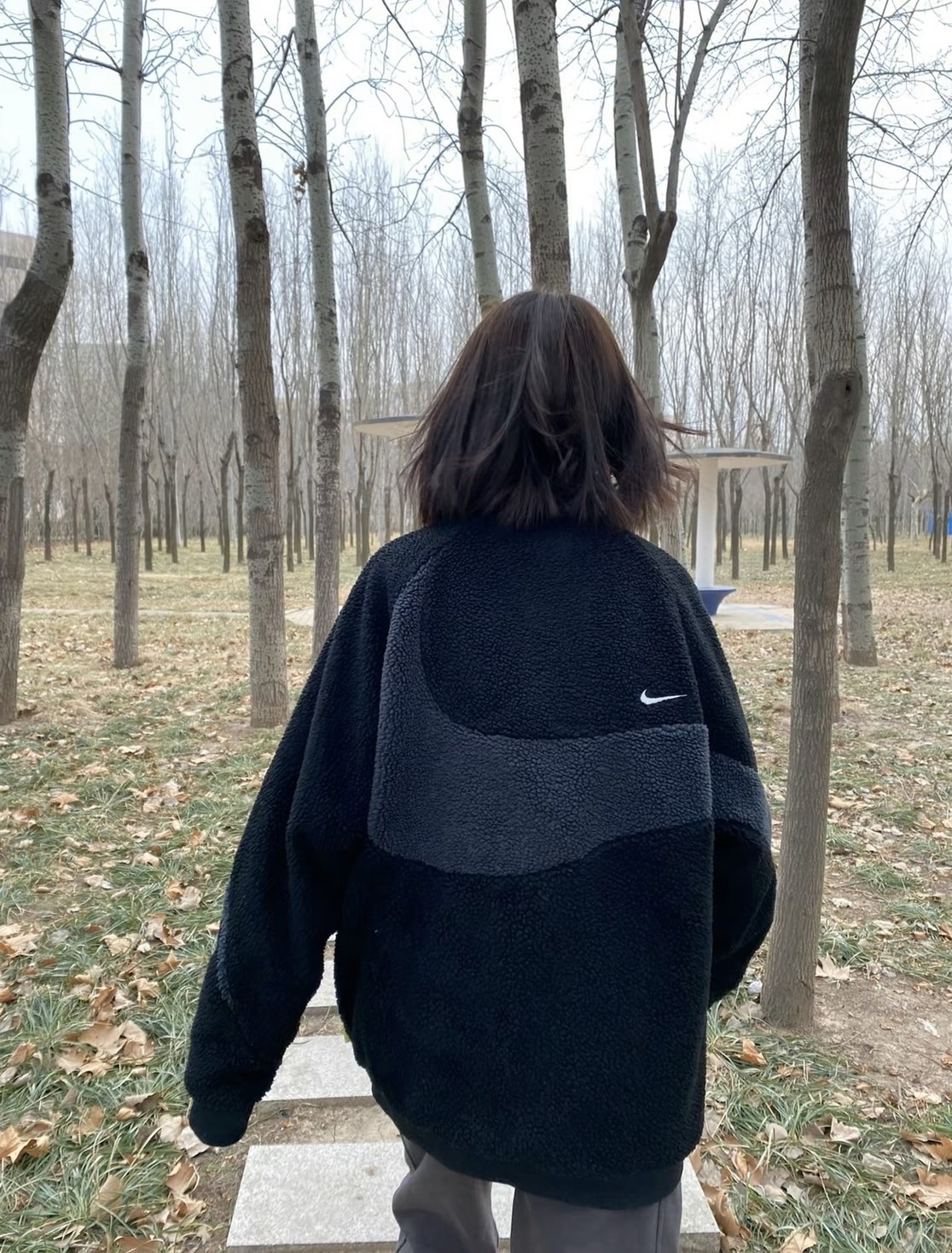 <快速出貨> S/M/L- Nike 羔羊毛雙面穿高領外套