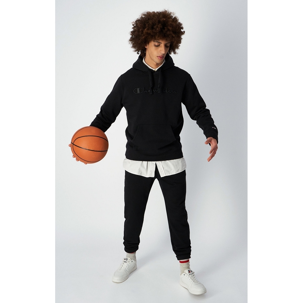 男款-ROCHESTER系列 小C刺繡羅紋長褲-黑色（219068-KK001）