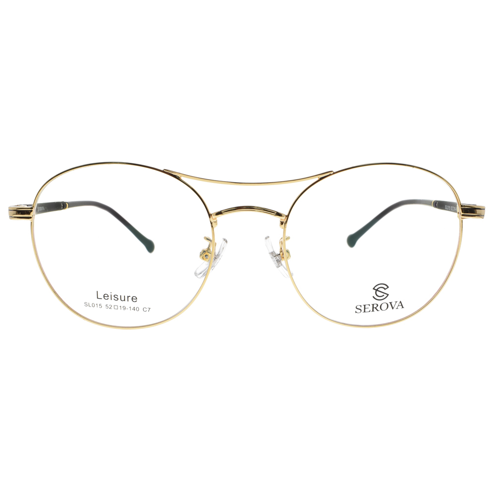 【SEROVA】SL015(二色) 復古流行雙槓圓框光學眼鏡