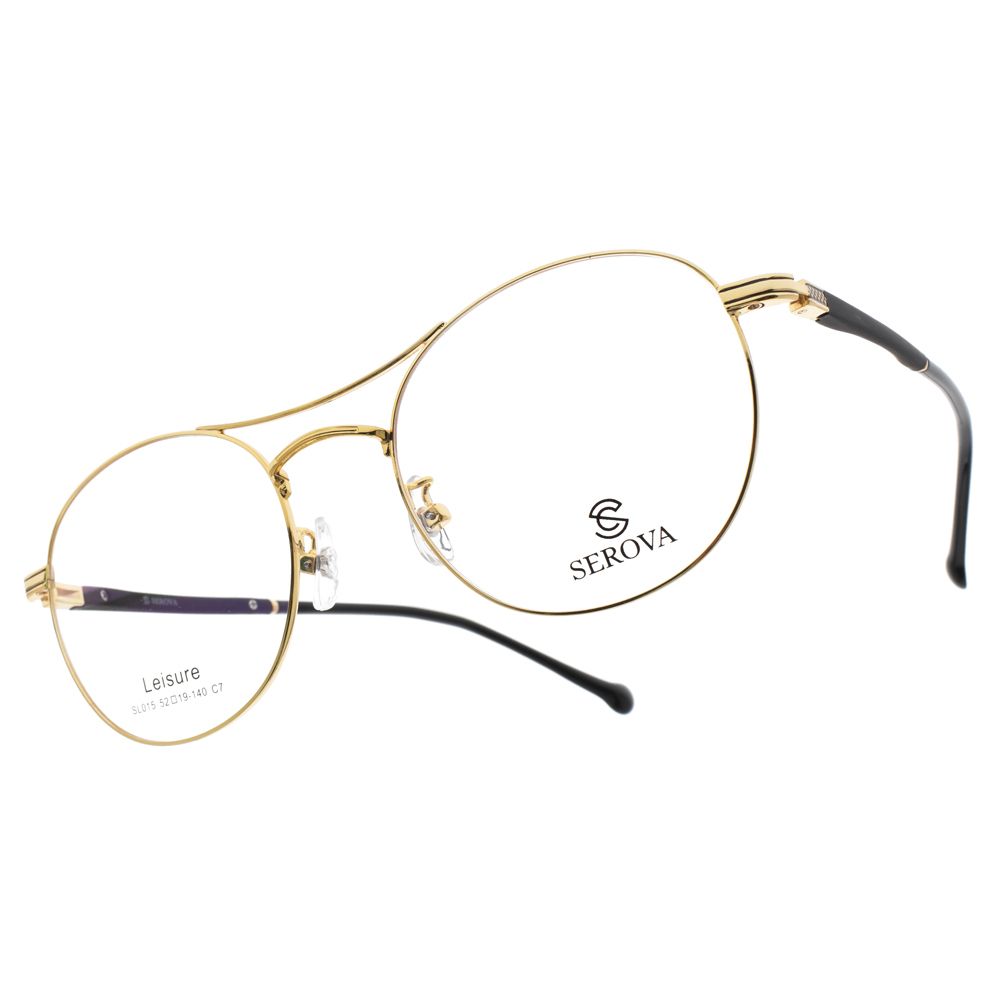 【SEROVA】SL015(二色) 復古流行雙槓圓框光學眼鏡