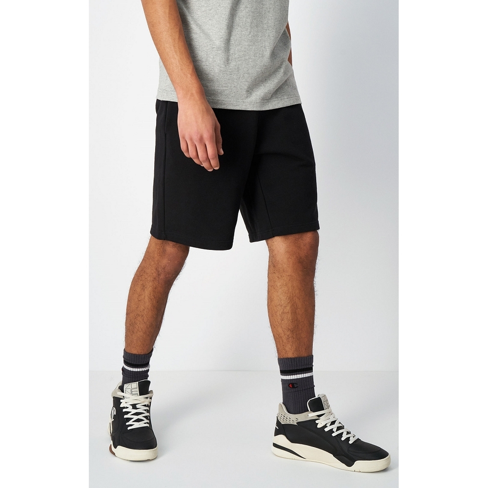 男款-ROCHESTER刺繡棉質短褲-黑色（219070-KK001）