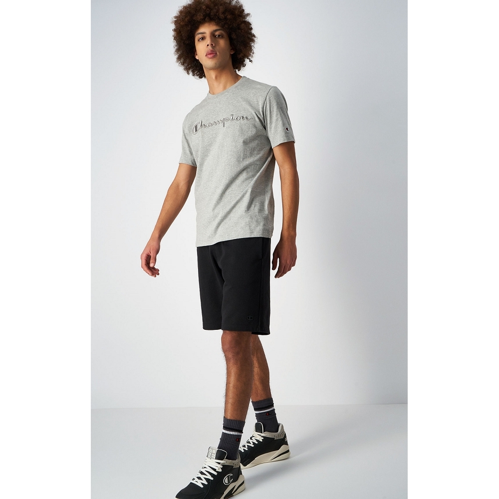 男款-ROCHESTER刺繡棉質短褲-黑色（219070-KK001）