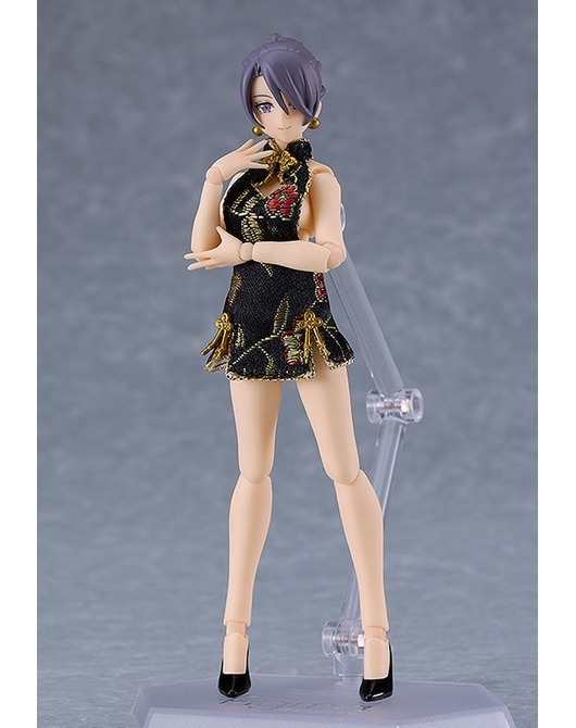 figma 女性body (Mika) with 迷你旗袍裝 (黑色) figma Female Body (Mika) with Mini Skirt Chinese Dress Outfit (Black) 