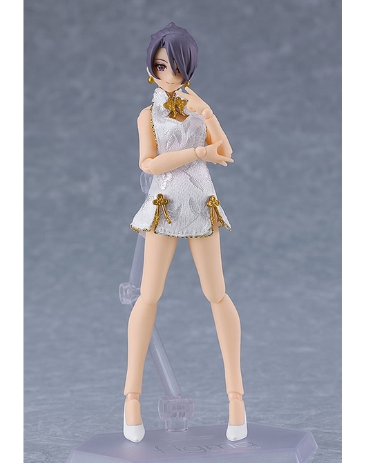 figma 女性body (Mika) with 迷你旗袍裝 (白色) figma Female Body (Mika) with Mini Skirt Chinese Dress Outfit (White)