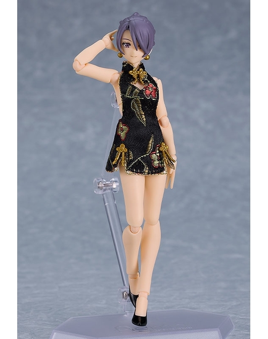 figma 女性body (Mika) with 迷你旗袍裝 (黑色) figma Female Body (Mika) with Mini Skirt Chinese Dress Outfit (Black) 