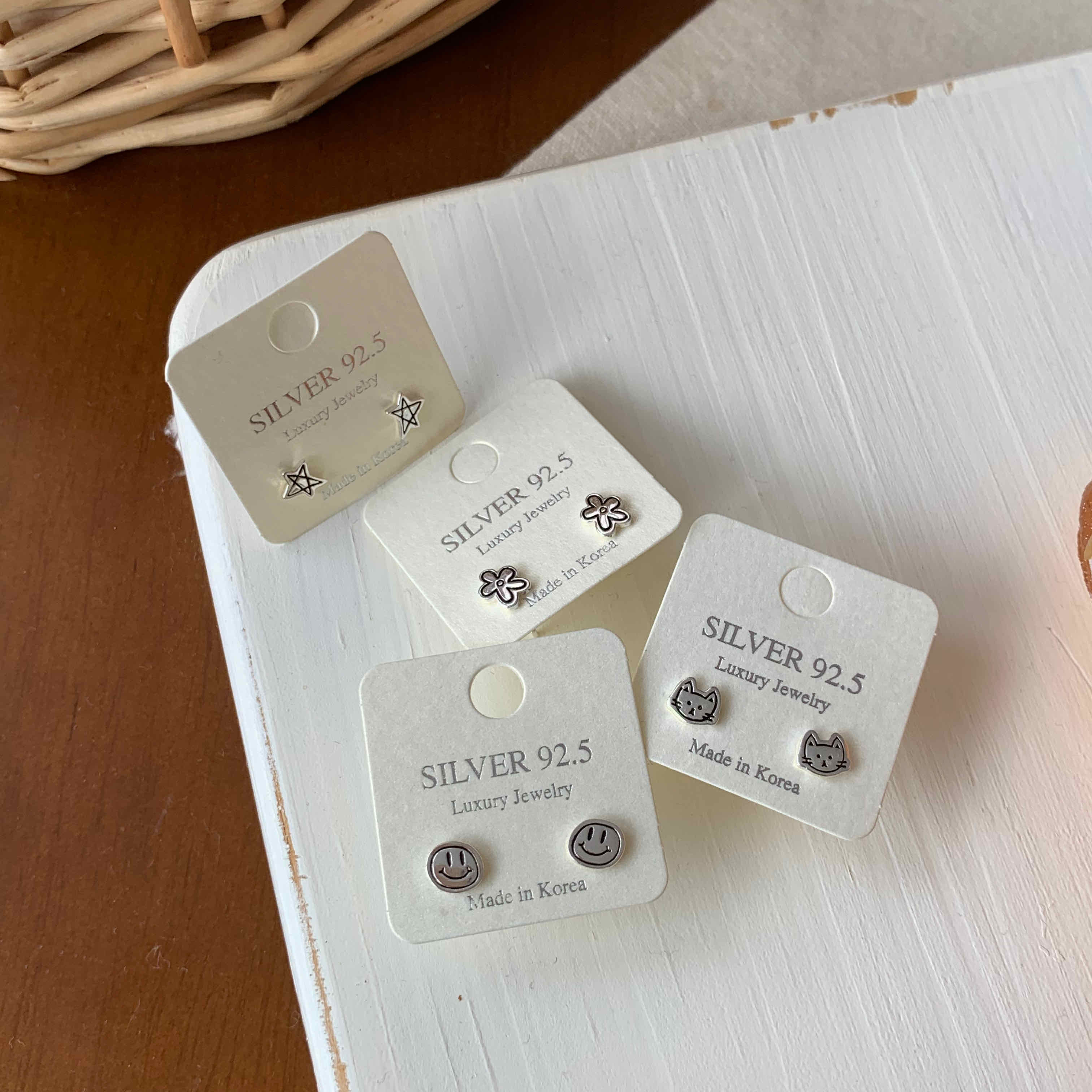 🇰🇷925 silver QQ手繪塗鴉耳環｜4 style