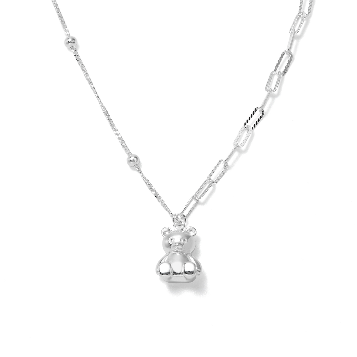 純銀,小熊,項鍊,平價飾品