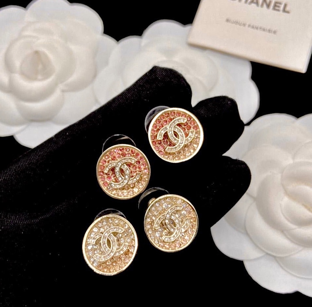 香奶奶 粉金漸層鑽夢幻翻玩圓耳釘