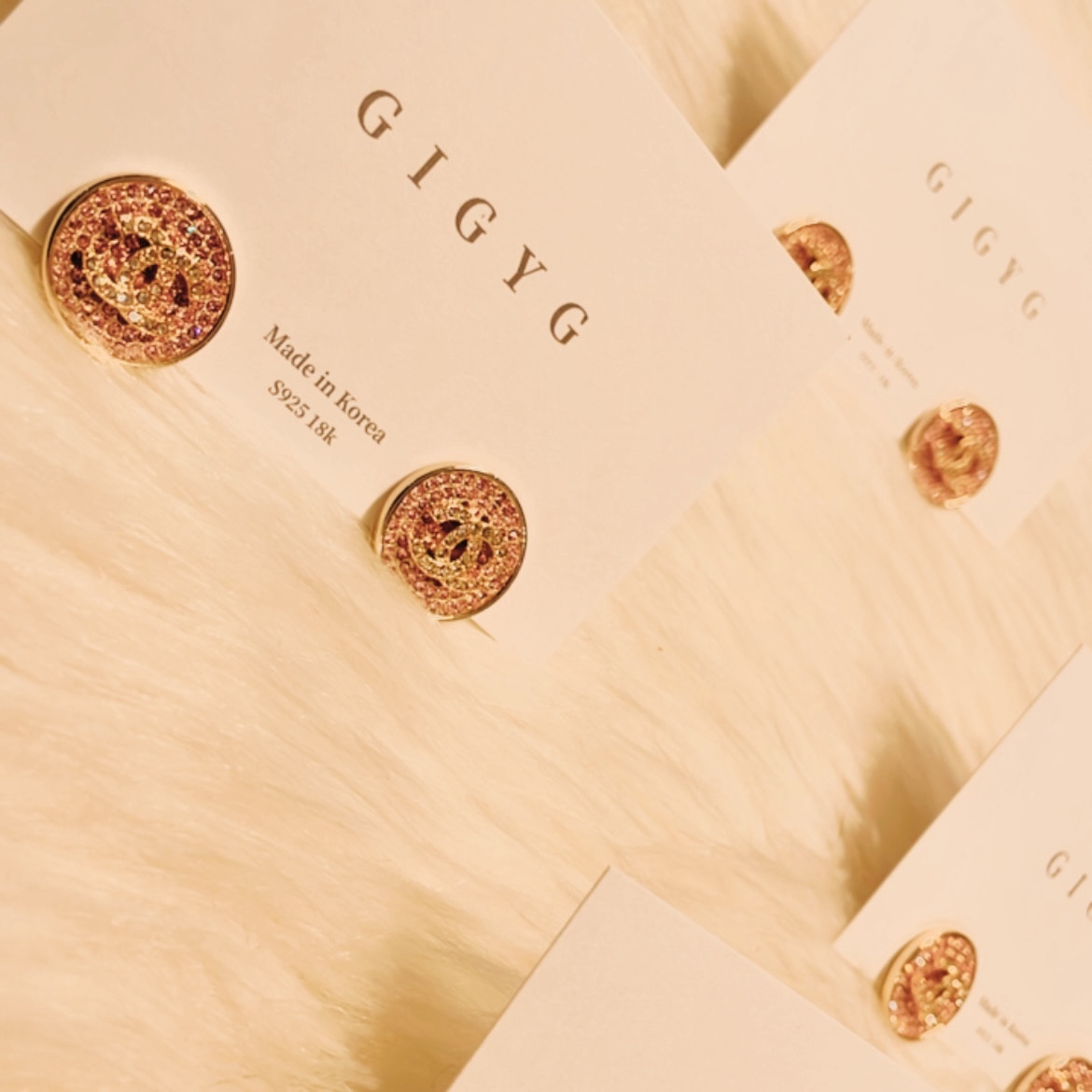 香奶奶 粉金漸層鑽夢幻翻玩圓耳釘