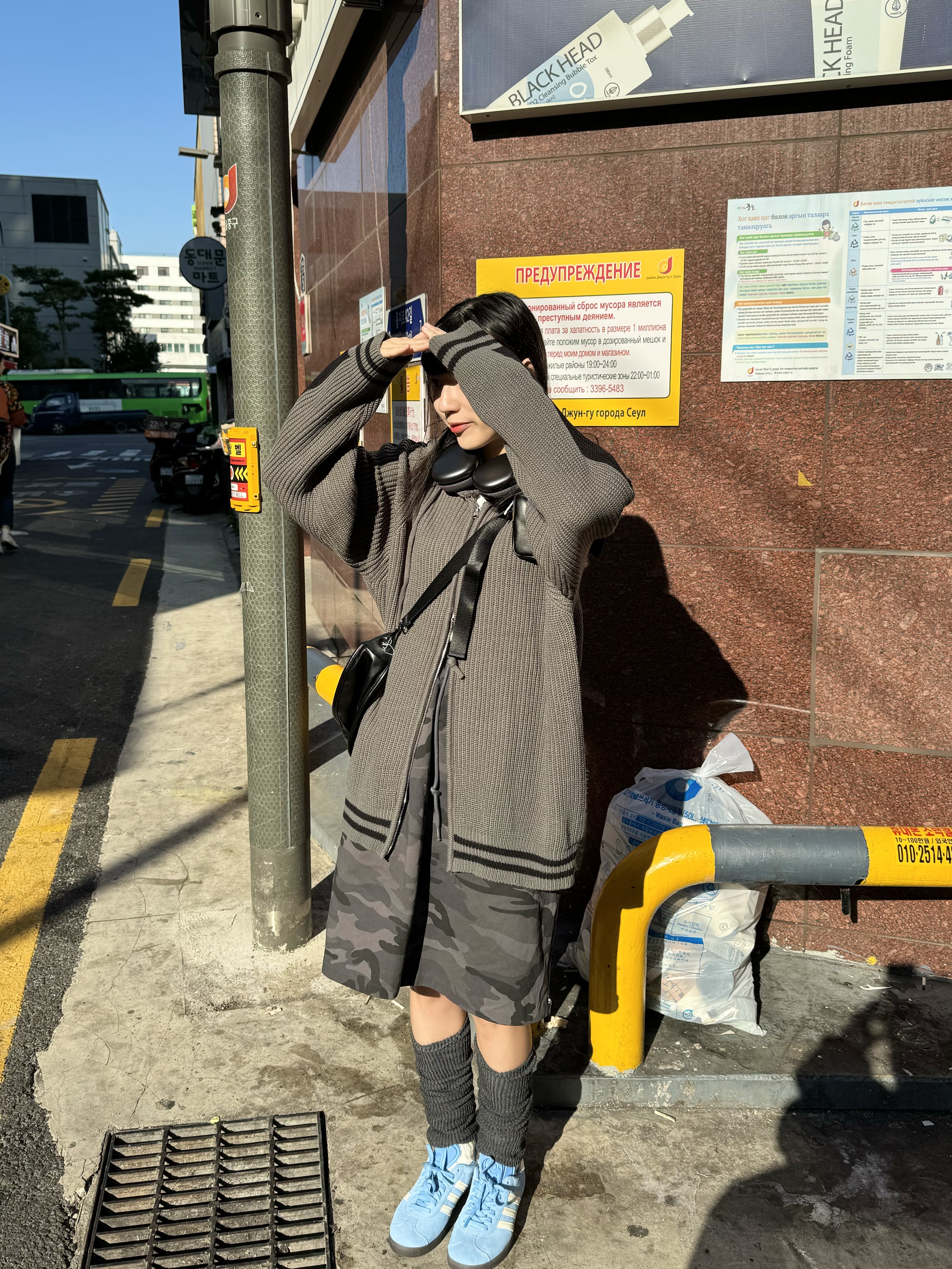 推！OVERSIZE街頭雙拉鏈拼色外套 (GREY)