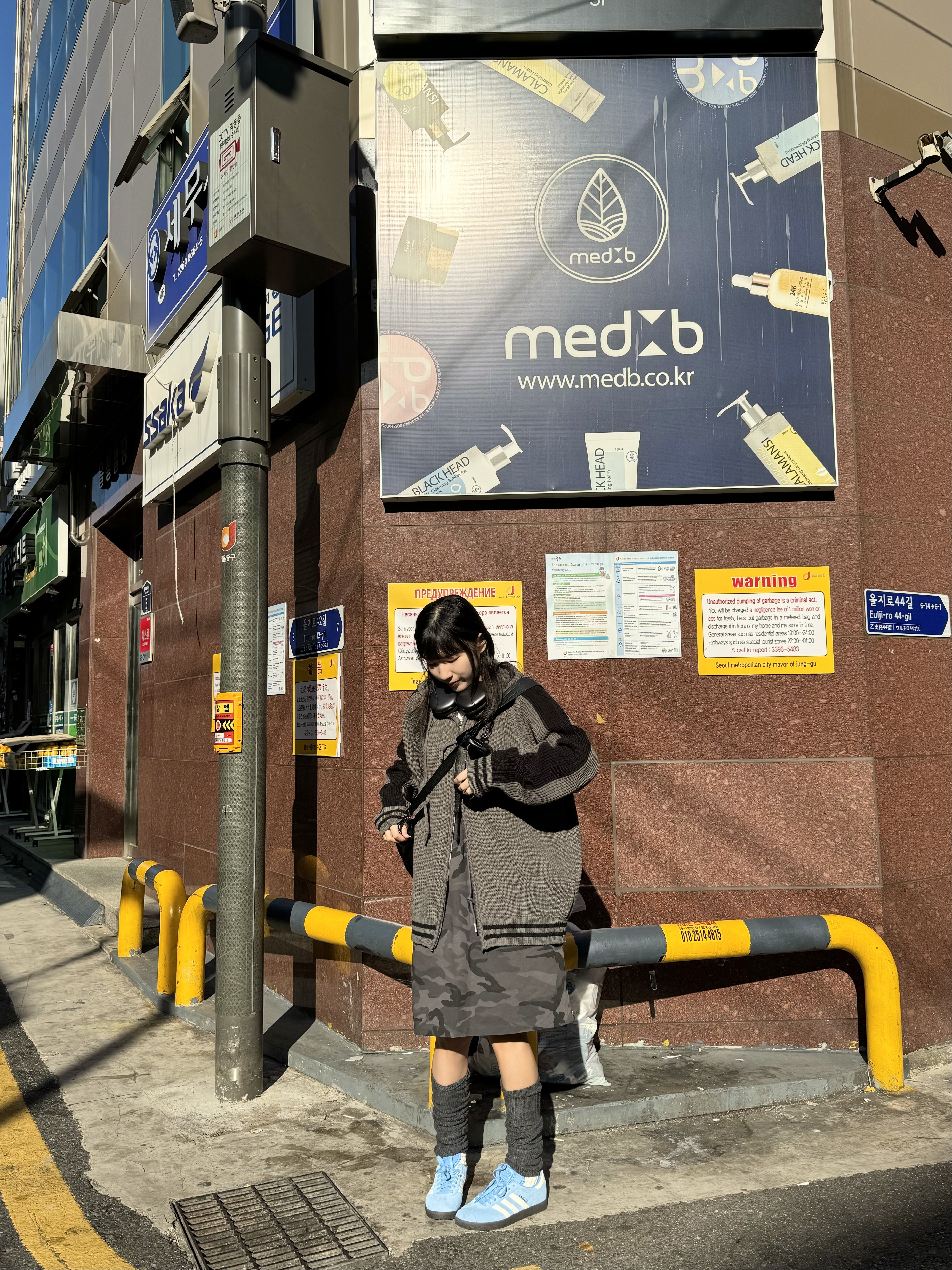 推！OVERSIZE街頭雙拉鏈拼色外套 (GREY)