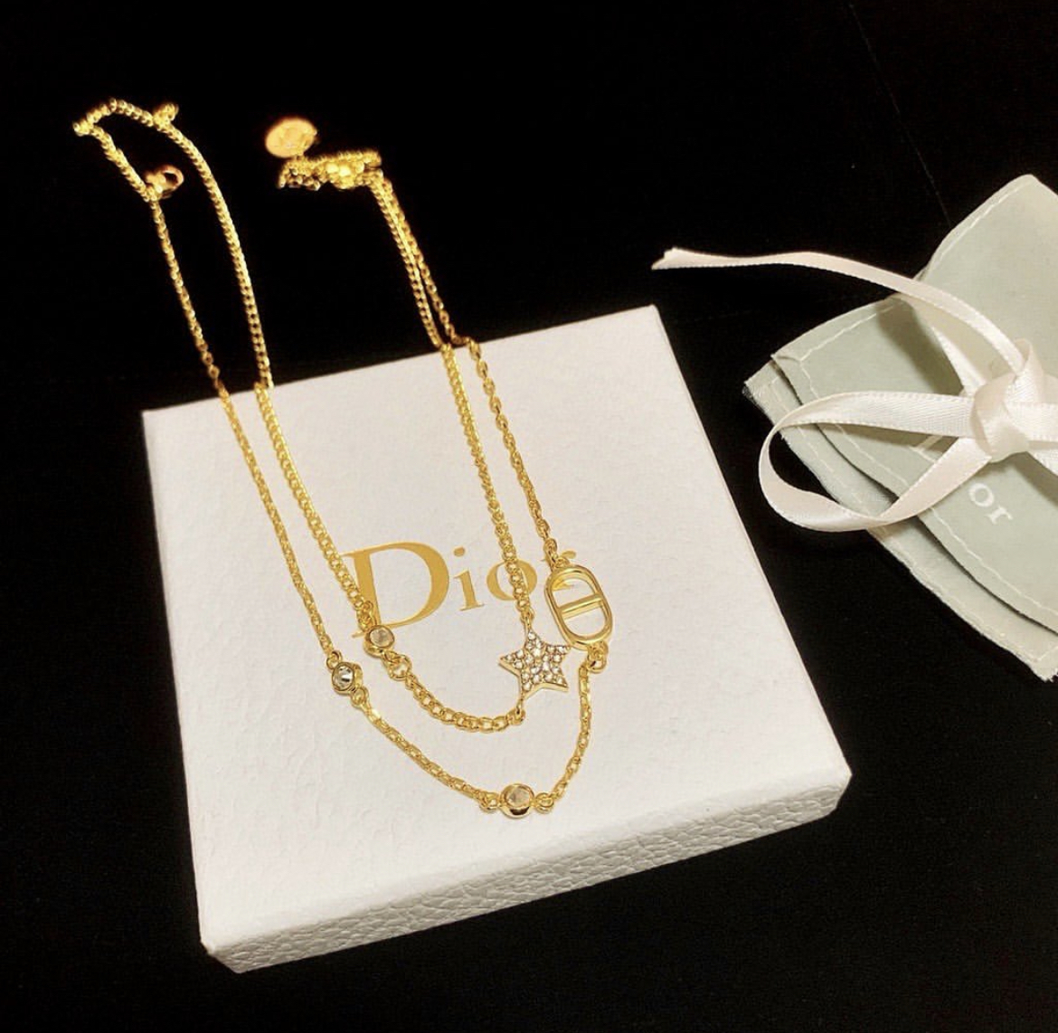 雙D夢幻星空鑽系 雙層翻玩項鍊