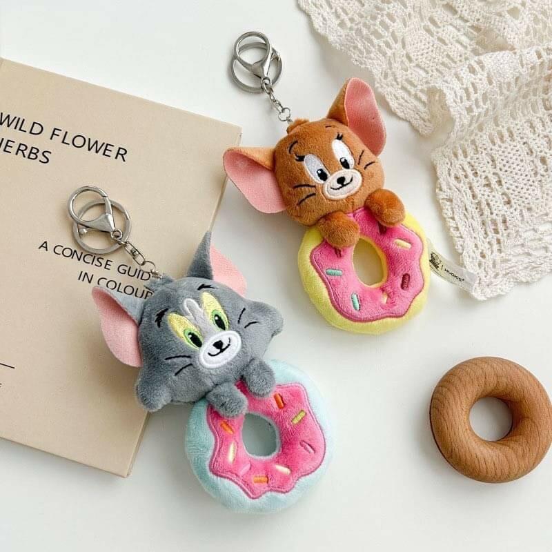 湯姆貓 傑利鼠 甜甜圈吊飾 TOM and JERRY Plush Pouch doughnut hanging ornament