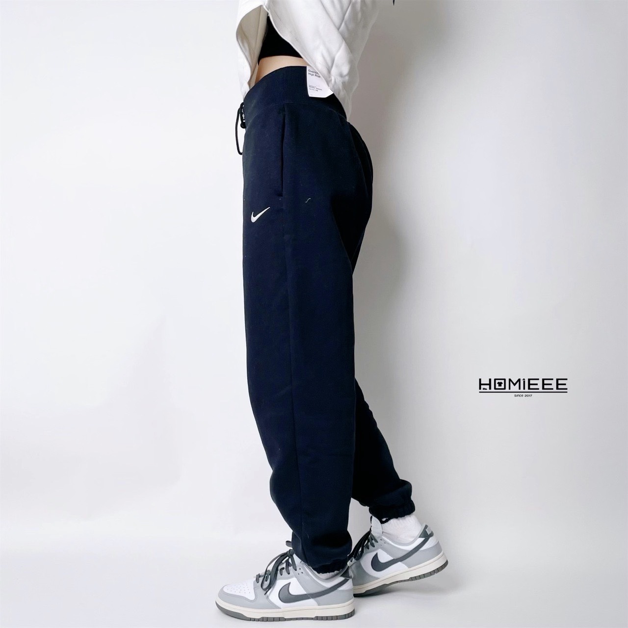 Nike Nsw 棉褲 縮口棉褲 刷毛 女款 黑色 灰色 [DQ5888]