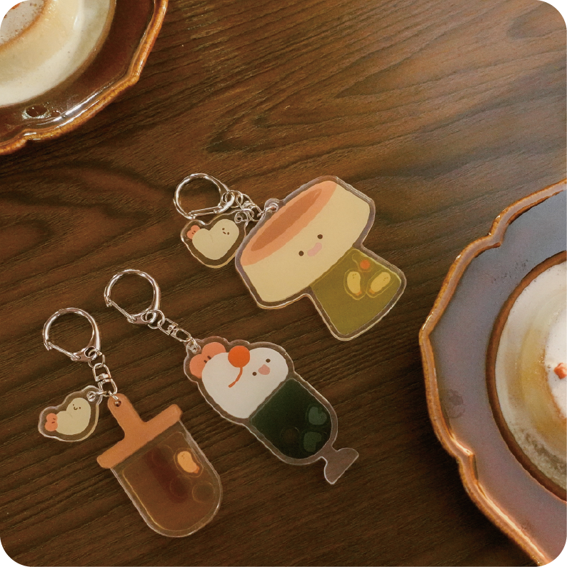 搖搖壓克力吊飾-喫茶系列（共三款）