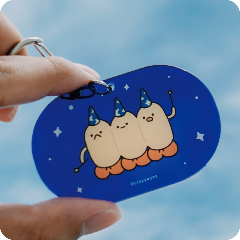 炸蝦透明壓克力吊飾（共三款）