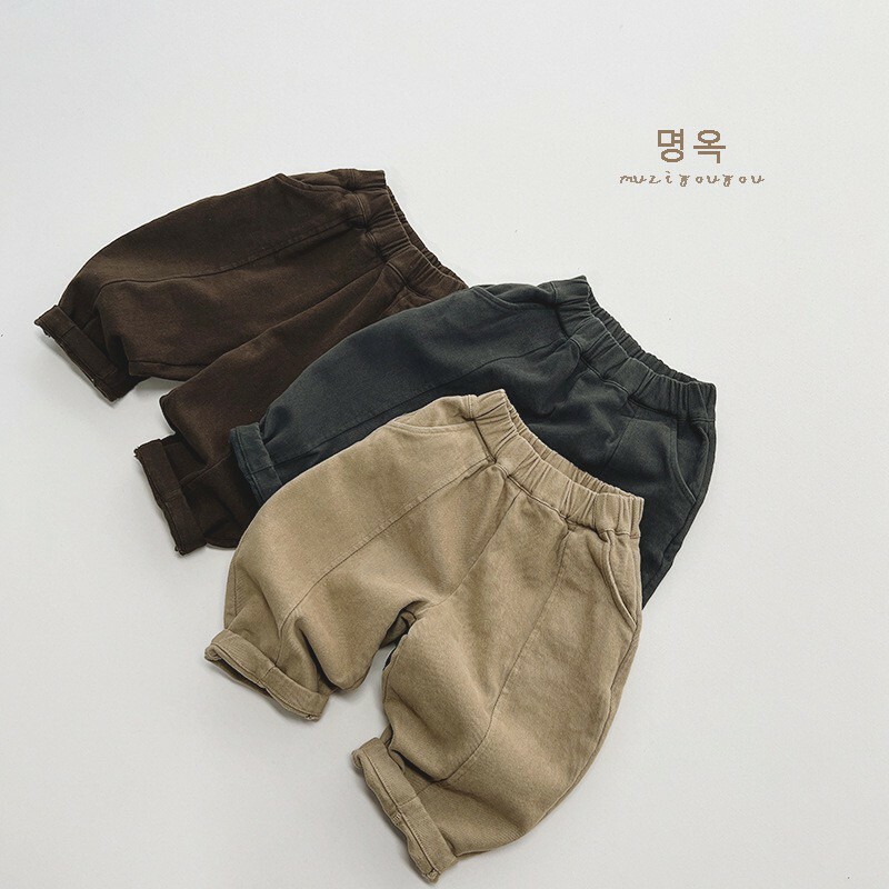 現貨｜80深卡其 簡約百搭三色日系薄刷毛長褲