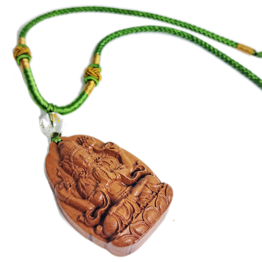 四臂觀音{桃木}中國結項鍊【十方】152507