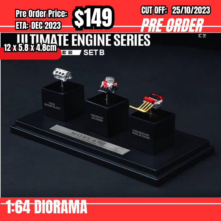 PO-$149 * Moreart * 1:64 Ultimate Engine Series - Ford / Chevrolet 350 / Mustang Boss 302 [OD18/10] 