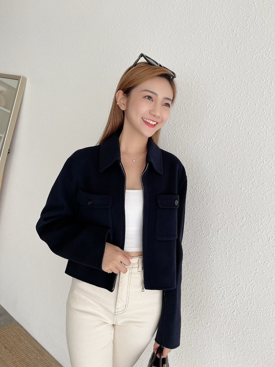 🍁10.18直播新品］💥此生必收ㄉ羊毛大衣］🇰🇷正韓超質感手工90%羊毛大衣外套（深藍/兩色）