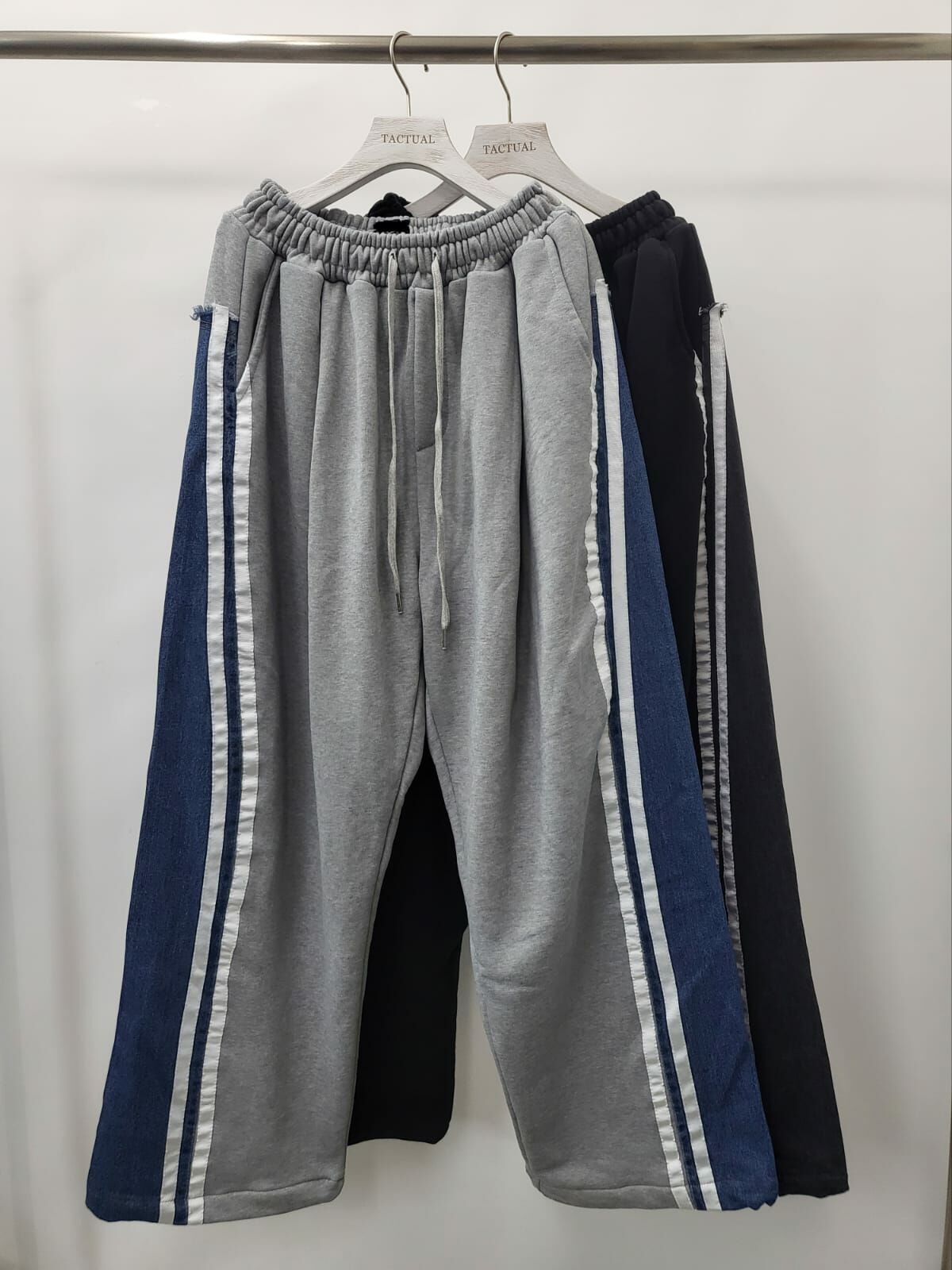 雙間棉質拼牛仔褲 P2620