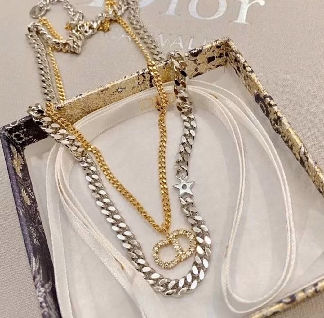 CD夢幻星空 金銀雙色雙層翻玩項鍊