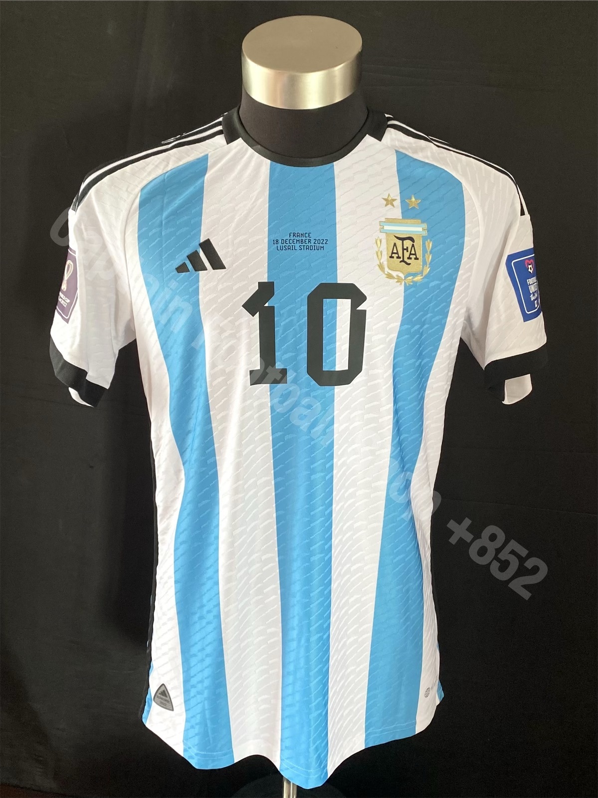 (Player Issue) Argentina 2022 FIFA World Cup Final Adidas Home Player Issue Shirt #10 MESSI