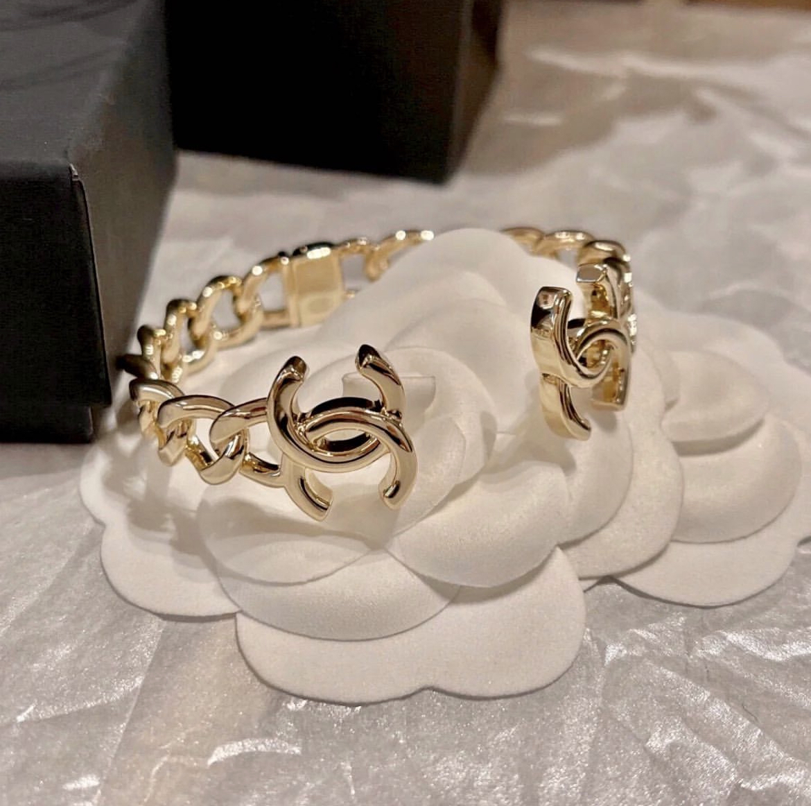 香奶奶18k經典金鍊雙c高奢定製手鐲