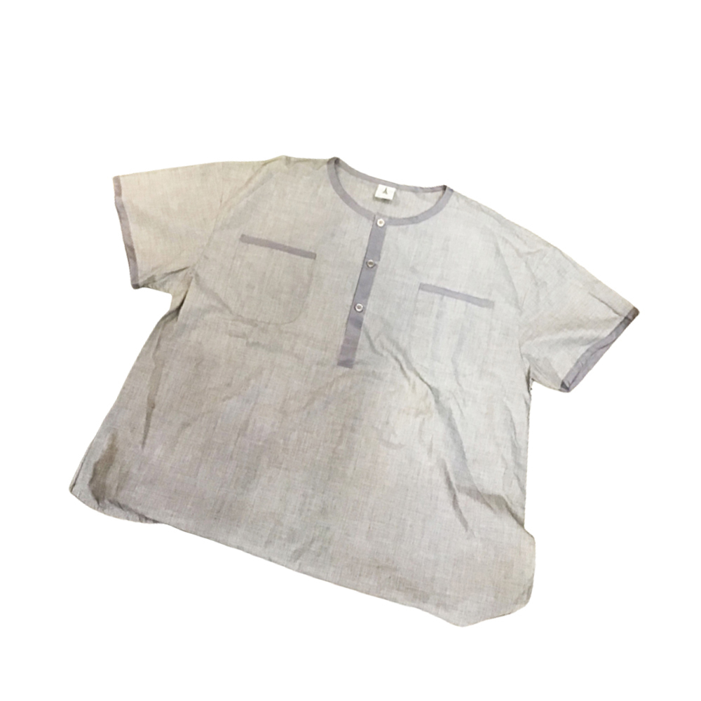 女居士服雙扣{米通布}短袖1套 XL【十方】150676