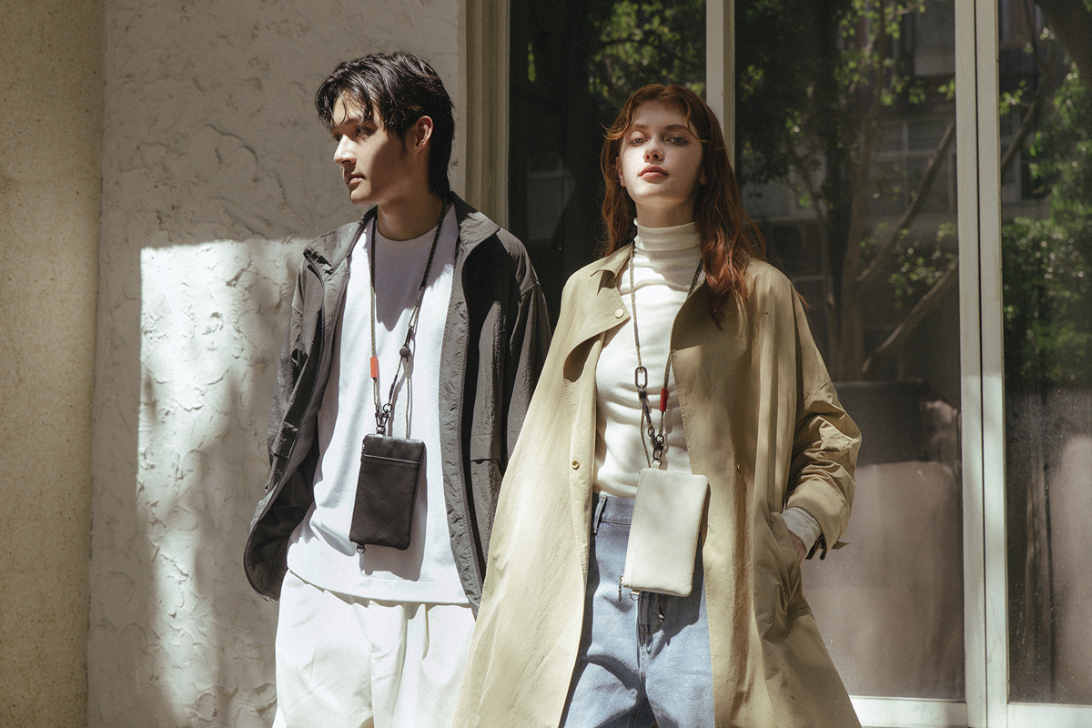 HMM Flip雙向皮革貼身包,黑色皮革小皮包,貼身小包,小型隨身包