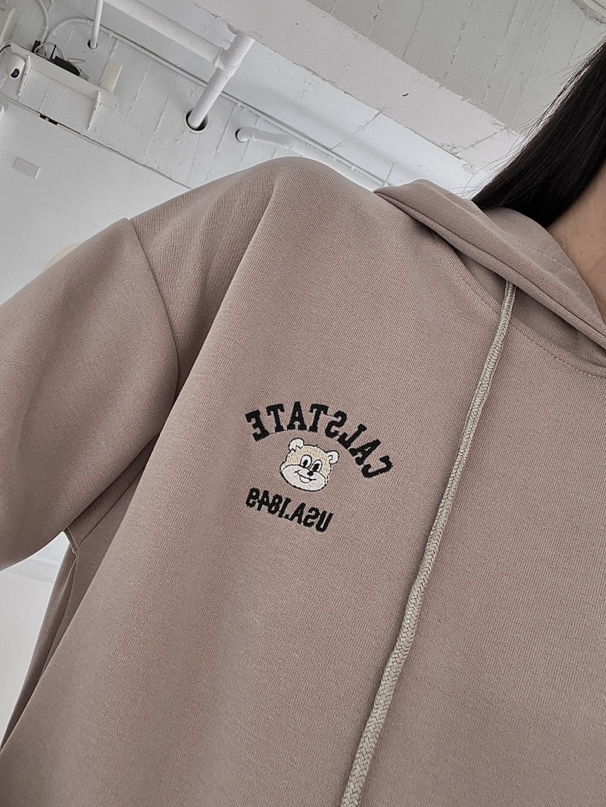 刺繡熊熊連帽T*4色