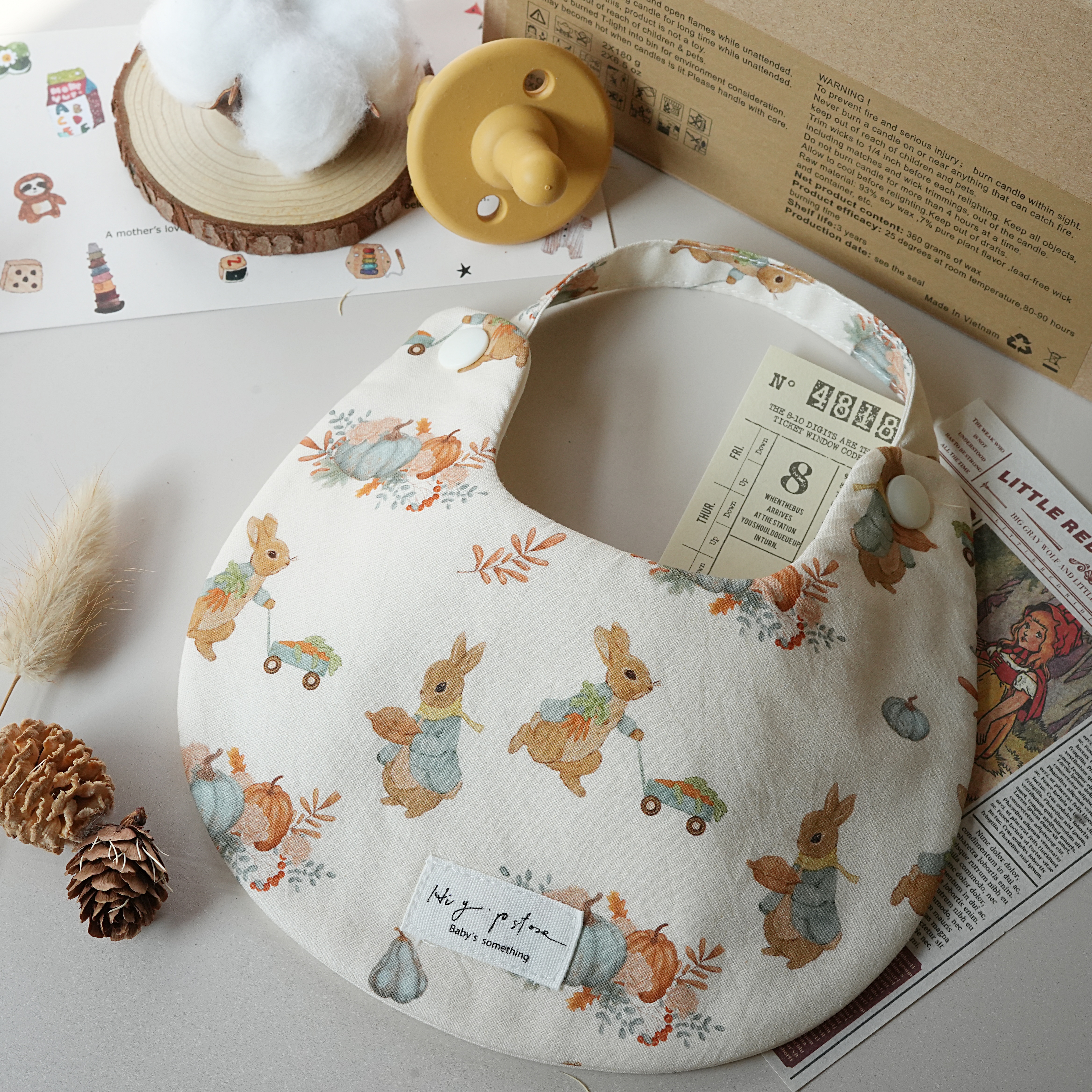 Hi Y.P store-手作圍兜-兔兔南瓜派