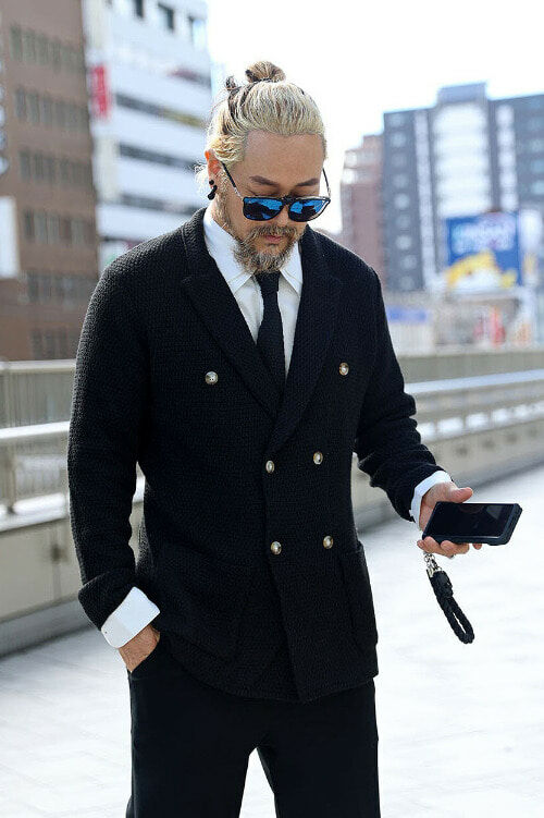 哈里斯雙排扣針織夾克