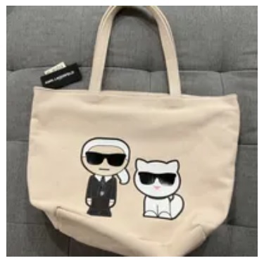 [S] KARL LAGERFELD LH3BG7CU CANNES TOTE,NATURAL/BLACK COMBO, 196788827134 (SKL778)