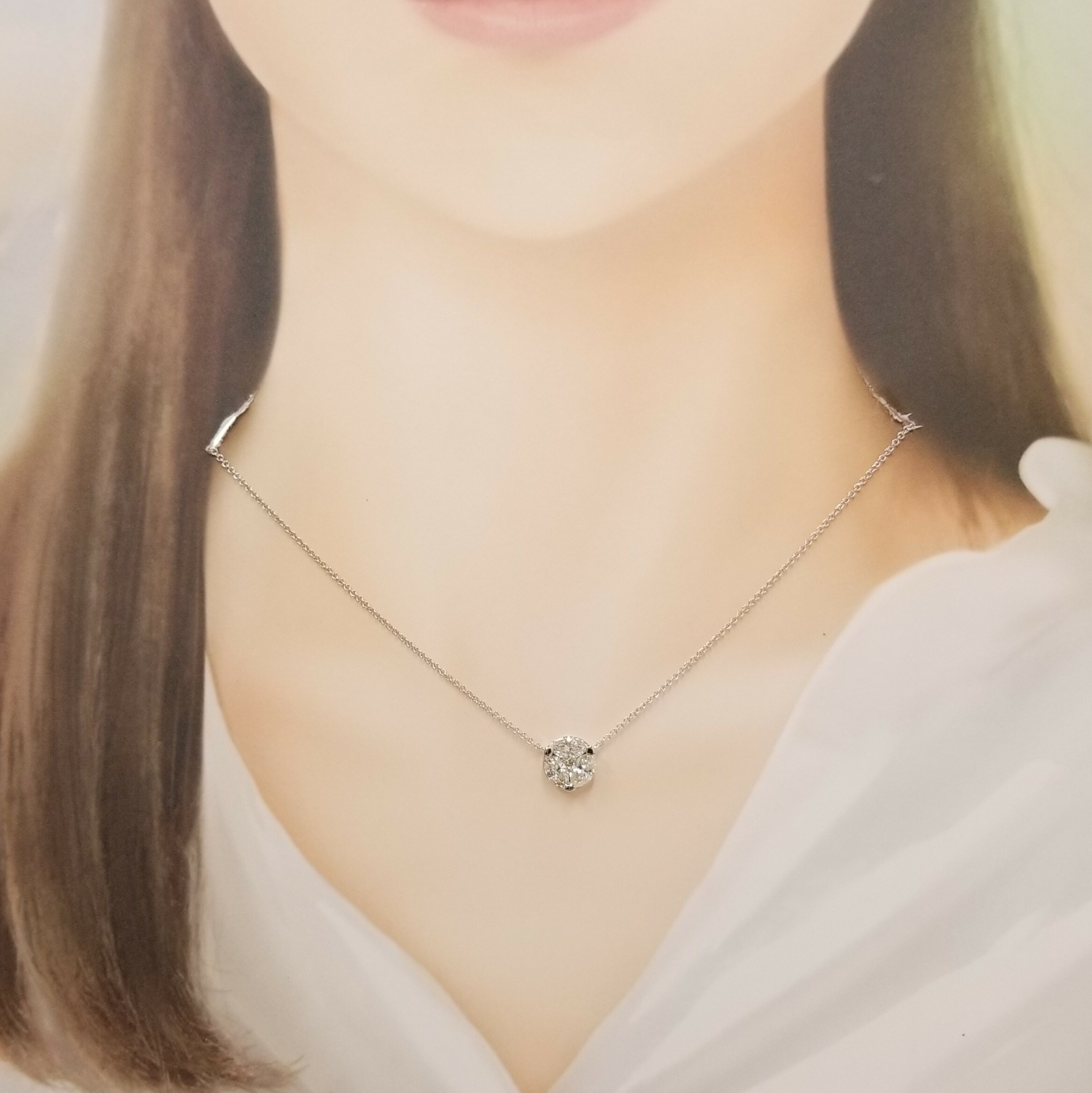 18K White Gold 1.26ct Diamond Necklace