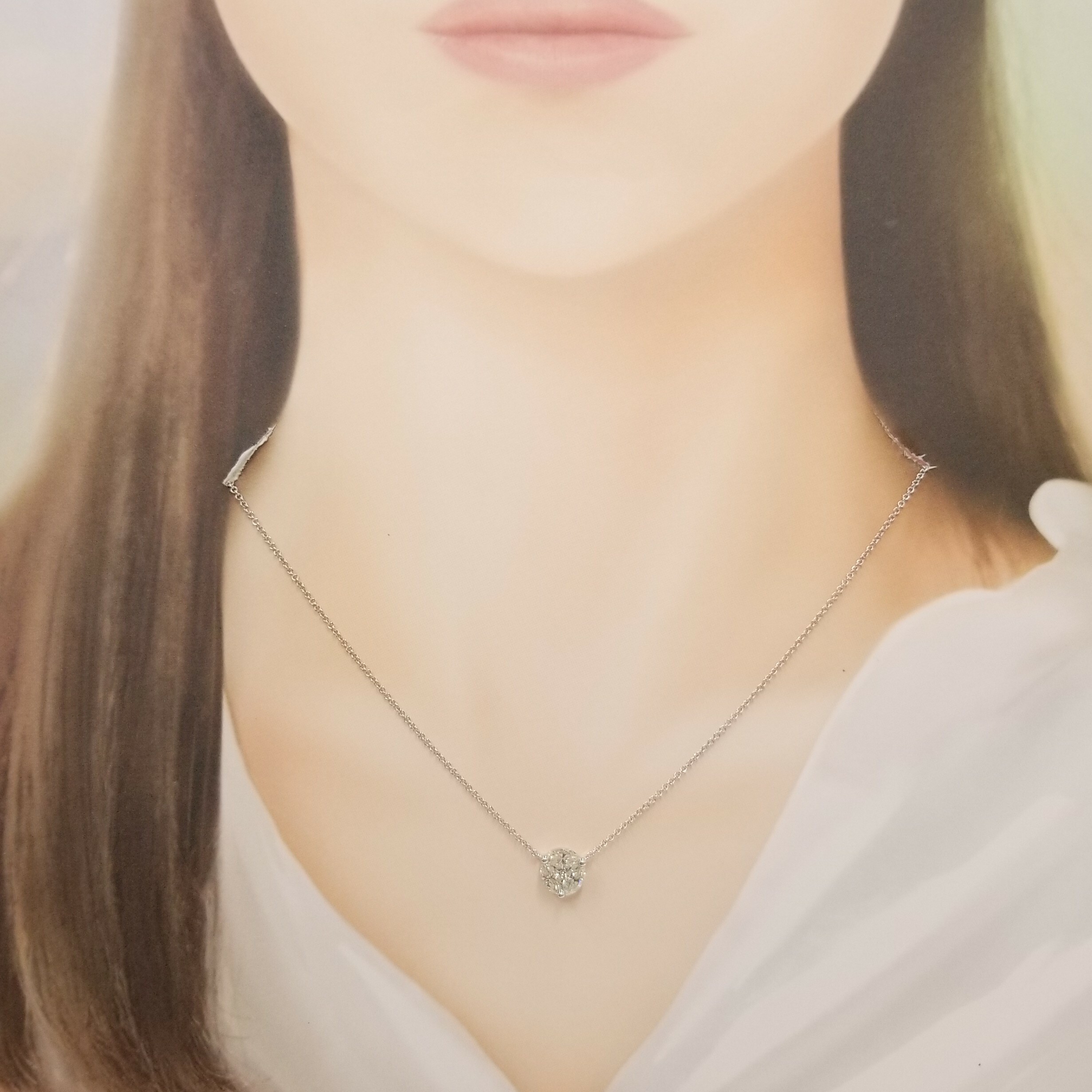 18K White Gold 0,95ct Diamond Necklace