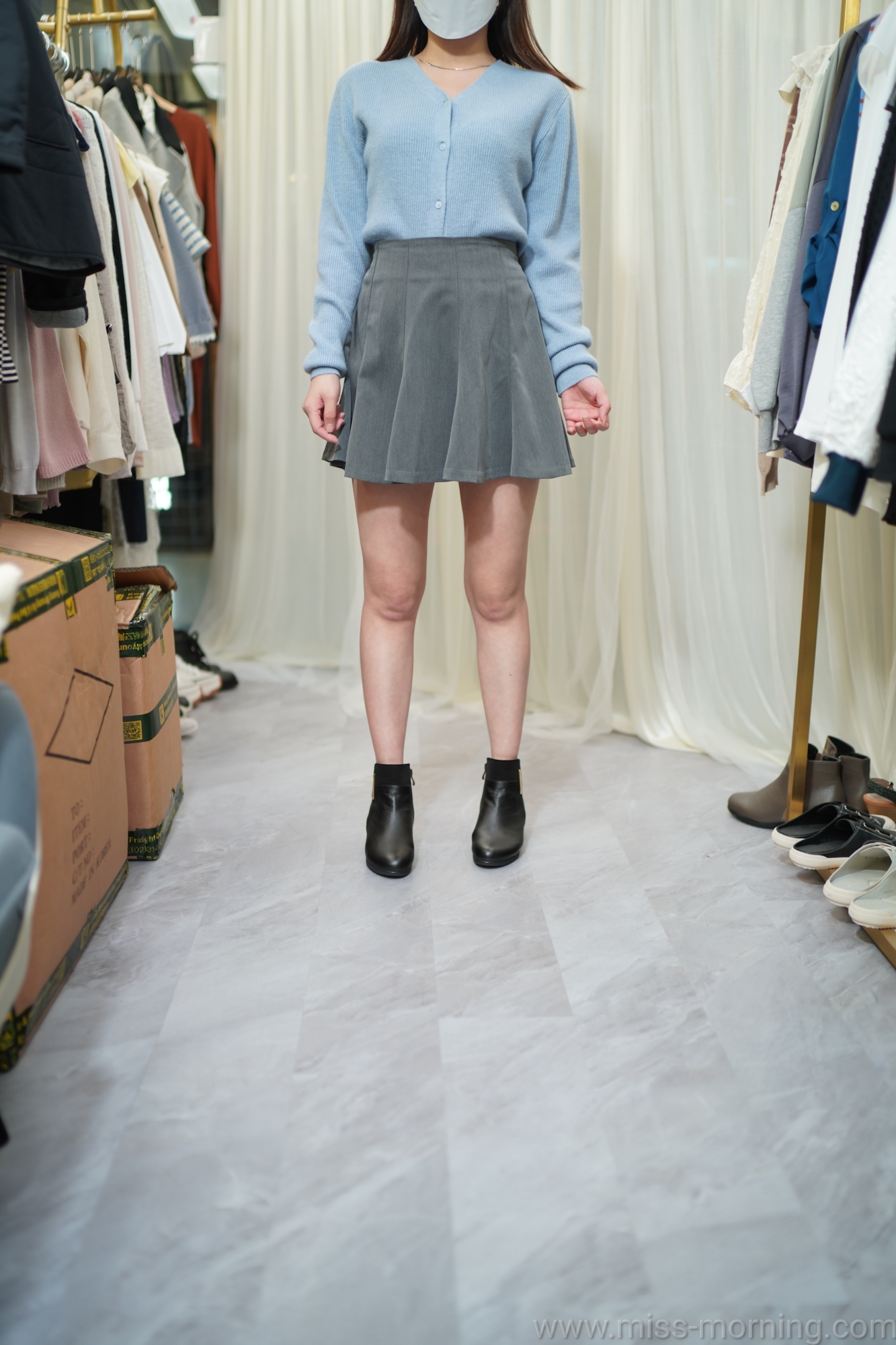 羊絨上衣外套兩穿(13462)&側拉鍊西裝料裙(33639)