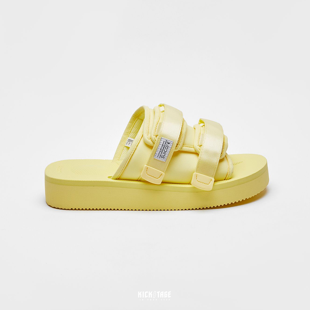 [出清商品售出無退換]  SUICOKE MOTO-PO - Lemon 萊姆黃 尼龍 厚底 魔鬼氈 拖鞋【SK23056POLM】