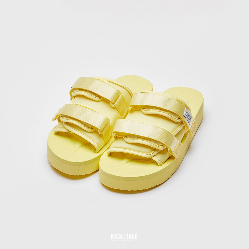 [出清商品售出無退換]  SUICOKE MOTO-PO - Lemon 萊姆黃 尼龍 厚底 魔鬼氈 拖鞋【SK23056POLM】
