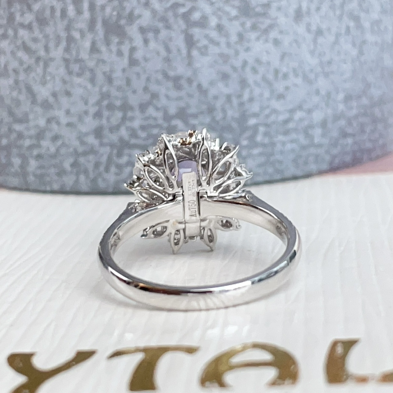 1.57ct天然無燒紫藍寶石18K金鑽石戒指/吊墜兩用款