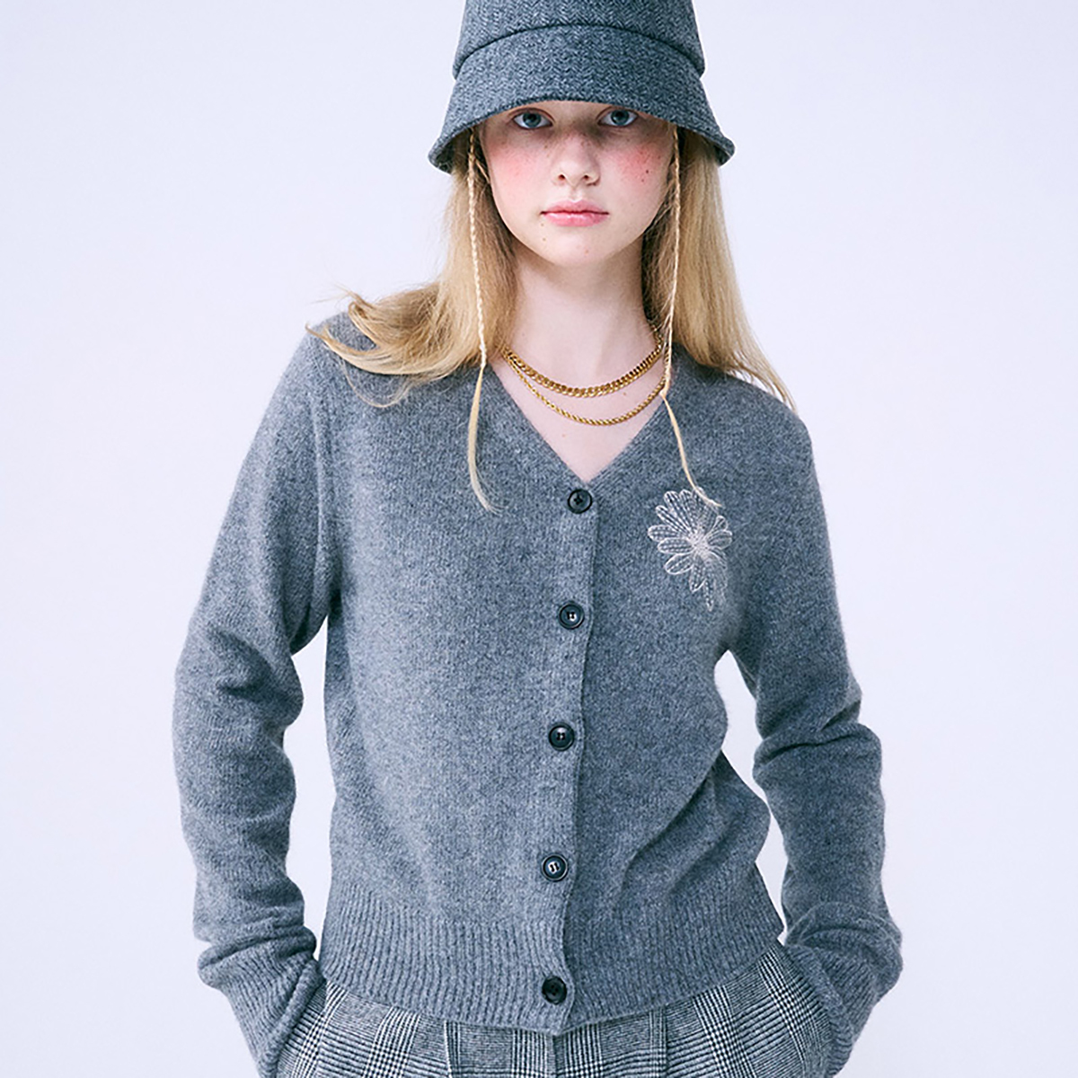 ★Mardi Mercredi★RACCOON BLENDED CARDIGAN SPADE★BABYBLUE 