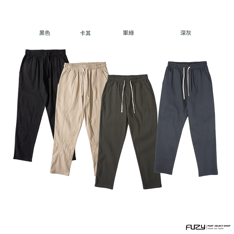 SALE- 超彈力 抽繩腰圍 九分褲 - P202155